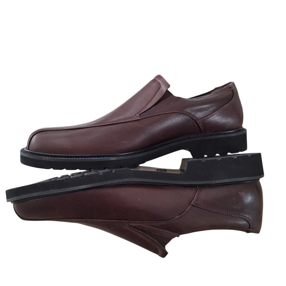 Capital by Rockport Men's Brown Leather Slip On Comfort Loafers Dress Shoes 11M